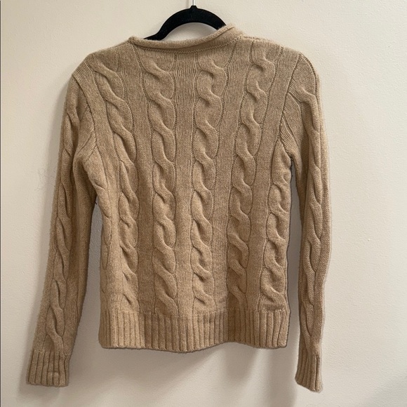 Polo by Ralph Lauren Beige Cable Knit Wool Sweater - Picture 4 of 4